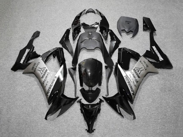 Carenagens Moto Kawasaki ZX10R 2008-2010 - Preto Brilhante Cinzento Bridgestone Motul