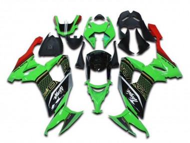 Carenagens Moto Kawasaki ZX10R 2008-2010 - Verde Preto Vermelho Branco Honeycomb