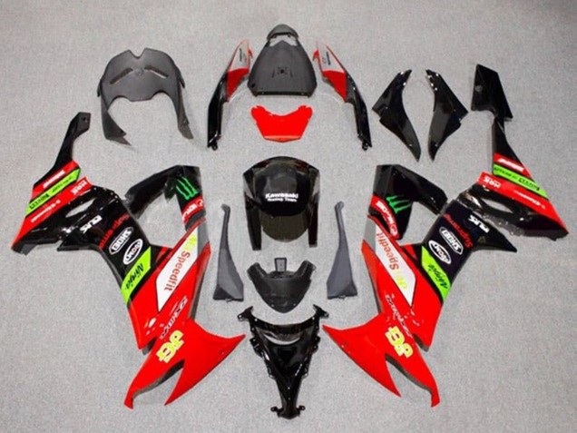 Carenagens Moto Kawasaki ZX10R 2008-2010 - Vermelho Verde Preto Amarelo