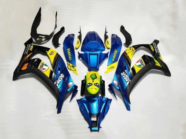 Carenagens Moto Kawasaki ZX10R 2016-2020 - Azul Amarelo Tubarão