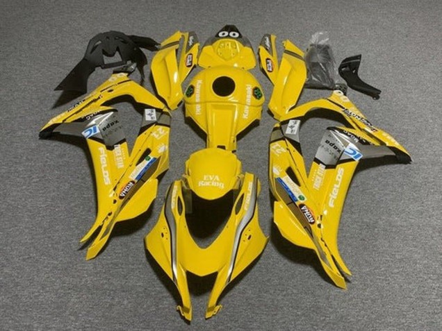 Carenagens Moto Kawasaki ZX10R 2016-2020 - Amarelo Azul Branco Trick Star Eva Corrida