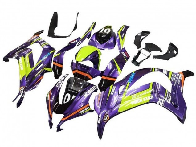 Carenagens Moto Kawasaki ZX10R 2016-2020 - Roxo Amarelo Trick Star Kobelco