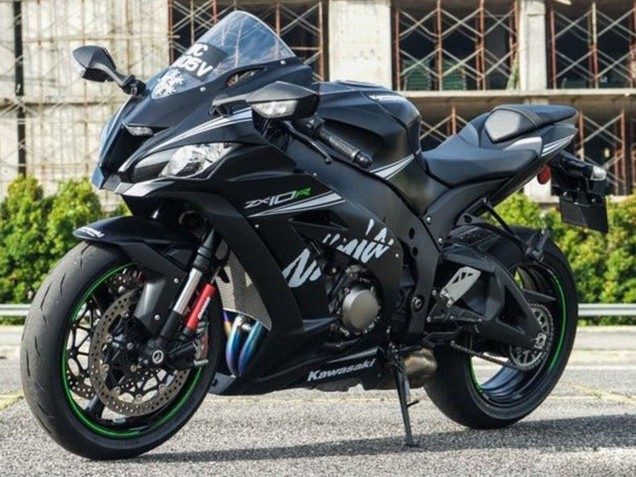Carenagens Moto Kawasaki ZX10R 2016-2020 - Preto Fosco Branco Verde