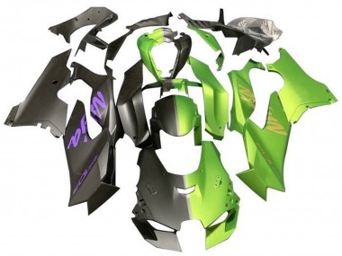 Carenagens Moto Kawasaki ZX10R 2021-2025 - Preto Fosco Verde Fosco Divisão