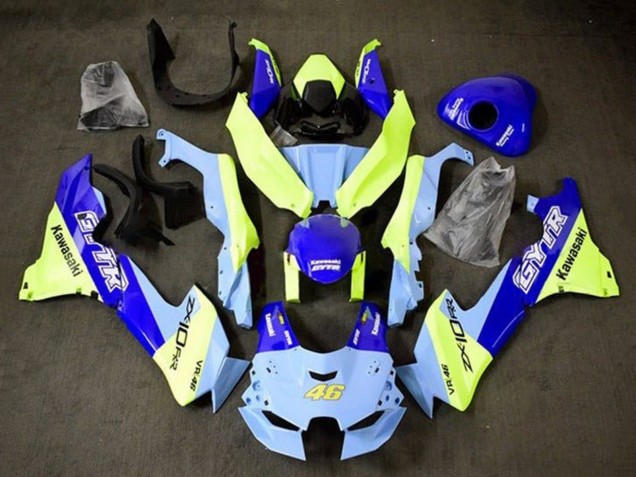Carenagens Moto Kawasaki ZX10R 2021-2025 - Azul Amarelo GYTR 46