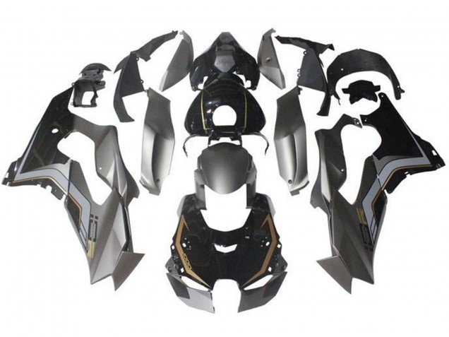 Carenagens Moto Kawasaki ZX10R 2021-2026 - Cinzento Preto Brilhante Ouro