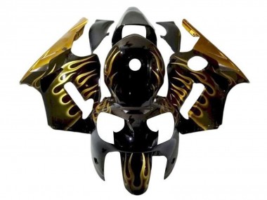 Carenagens Moto Kawasaki ZX12R 2002-2006 - Preto Brilhante Ouro Chama
