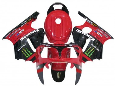 Carenagens Moto Kawasaki ZX12R 2002-2006 - Vermelho Preto Verde Elf Monstro