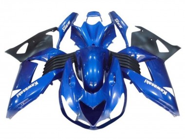 Carenagens Moto Kawasaki ZX14R ZZR1400 2006-2011 - Azul Preto Branco Decal