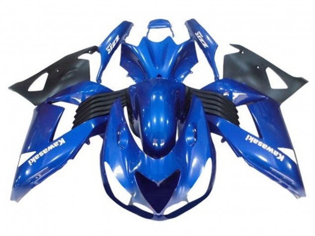 Carenagens Moto Kawasaki ZX14R ZZR1400 2006-2011 - Azul Preto Branco Decal
