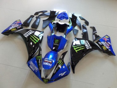Carenagens Moto Yamaha YZF R1 2012-2014 - Azul Branco Preto Brilhante Verde Graves Yamalube Monstro