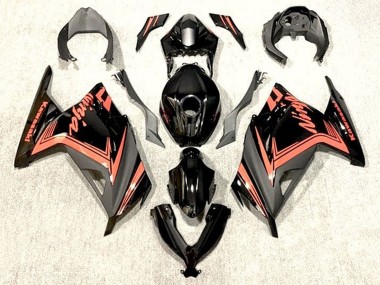 Carenagens Moto Kawasaki EX300 2013-2024 - Preto Brilhante Laranja