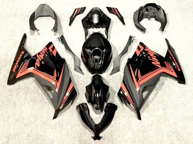 Carenagens Moto Kawasaki EX300 2013-2024 - Preto Brilhante Laranja
