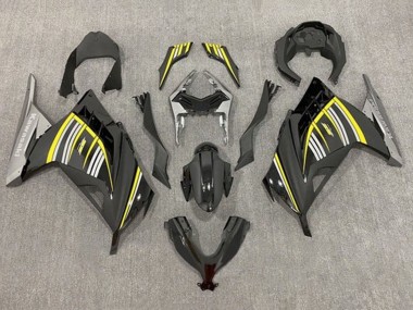 Carenagens Moto Kawasaki EX300 2013-2024 - Amarelo Prata Preto Brilhante Preto Fosco