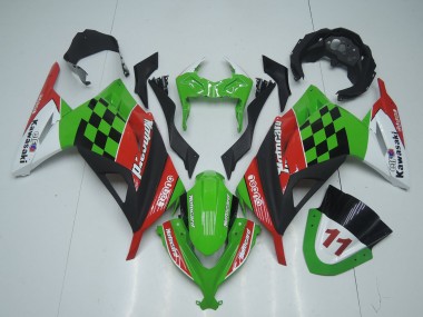 Carenagens Moto Kawasaki EX300 2013-2024 - Verde Branco Vermelho Preto Motocard