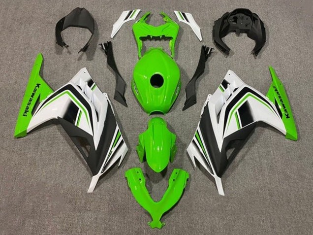 Carenagens Moto Kawasaki EX300 2013-2024 - Verde Branco Preto Listra