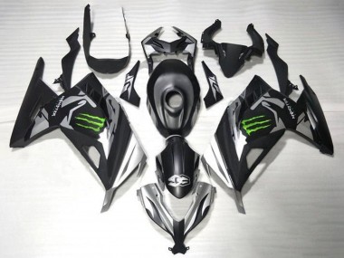 Carenagens Moto Kawasaki EX300 2013-2024 - Preto Fosco Prata Verde Monstro