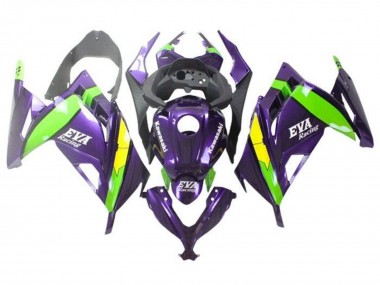 Carenagens Moto Kawasaki EX300 2013-2024 - Roxo Verde Amarelo Eva Corrida
