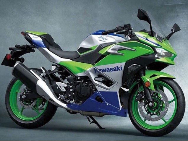 Carenagens Moto Kawasaki Ninja 500 EX500R 2024-2025 - Prata Verde Azul