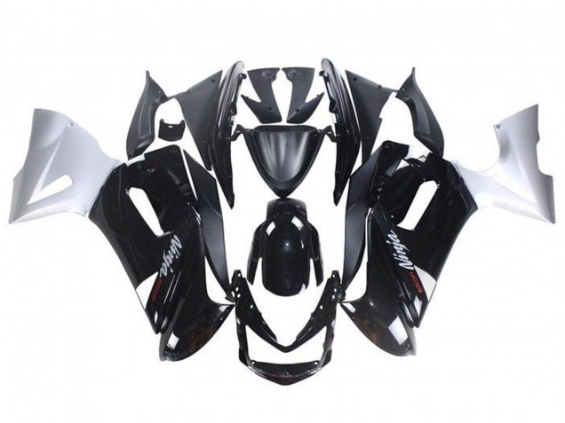 Carenagens Moto Kawasaki Ninja 650 EX650 2006-2008 - Preto Brilhante Branco