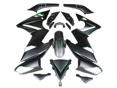 Carenagens Moto Kawasaki Ninja 650 EX650 2009-2011 - Preto Fosco Verde Listra