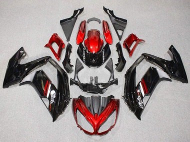 Carenagens Moto Kawasaki Ninja 650 EX650 2012-2016 - Vermelho Preto Brilhante