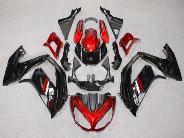 Carenagens Moto Kawasaki Ninja 650 EX650 2012-2016 - Vermelho Preto Brilhante