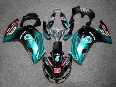 Carenagens Moto Kawasaki Ninja 650 EX650 2012-2016 - Azul Preto Brilhante Petronas