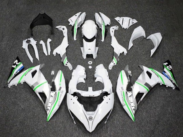 Carenagens Moto Kawasaki Ninja 650 EX650 2017-2019 - Branco Prata Verde Azul