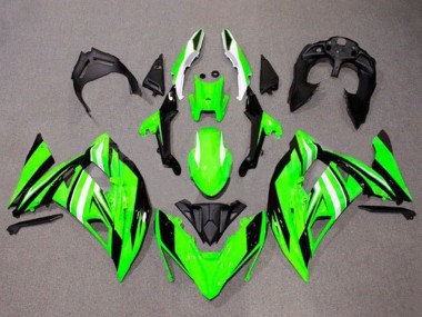 Carenagens Moto Kawasaki Ninja 650 EX650 2017-2019 - Verde Branco Preto Listra