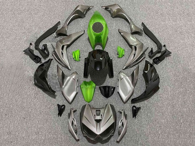 Carenagens Moto Kawasaki Z1000 2014-2019 - Cinzento Verde Preto