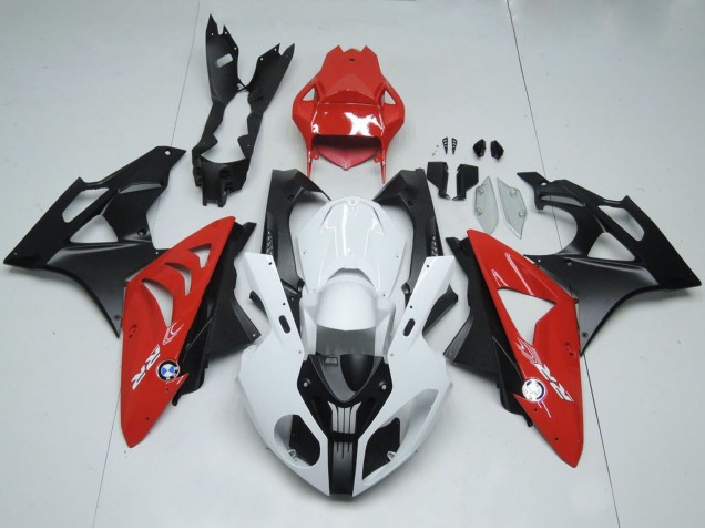 Carenagens Moto BMW S1000RR 2009-2014 - Branco Vermelho Preto Fosco