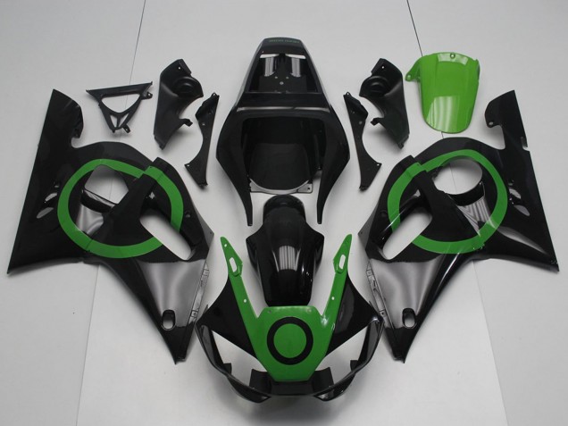 Carenagens Moto Yamaha YZF R6 1998-2002 - Preto Brilhante Verde Circle