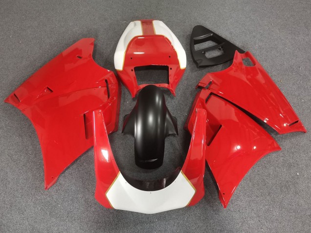 Carenagens Moto Ducati 748/916/996/998 1993-2005 - Branco Vermelho Ouro Preto Fosco Race