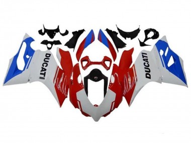 Carenagens Moto Ducati Panigale 1199 2011-2014 - Branco Vermelho Azul