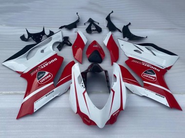 Carenagens Moto Ducati Panigale 1199 2011-2014 - Branco Vermelho Preto Brilhante