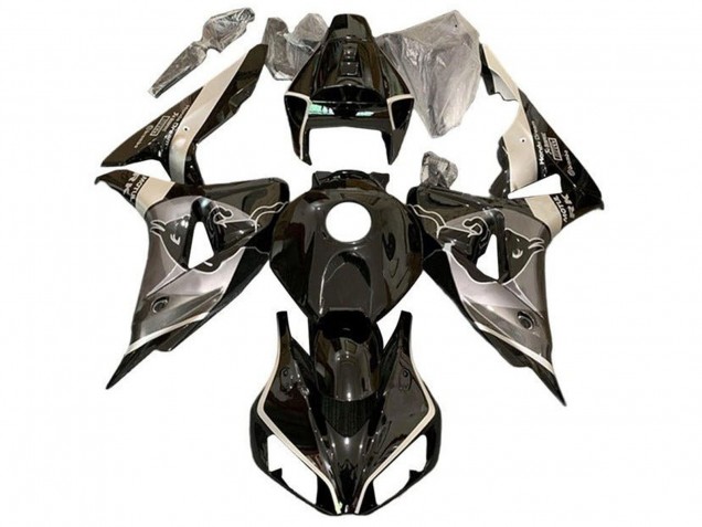 Carenagens Moto Honda CBR1000RR 2006-2007 - Cinzento Preto Brilhante Touro