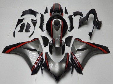 Carenagens Moto Honda CBR1000RR 2008-2011 - Cinzento Vermelho Preto Brilhante Listra