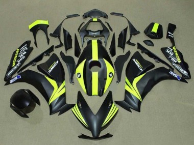 Carenagens Moto Honda CBR1000RR 2012-2016 - Preto Fosco Amarelo Listra