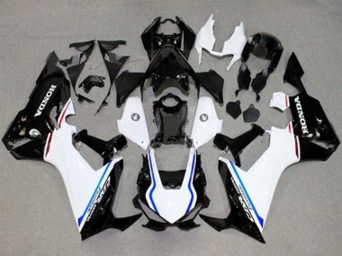 Carenagens Moto Honda CBR1000RR 2017-2023 - Branco Azul Preto Brilhante Listra
