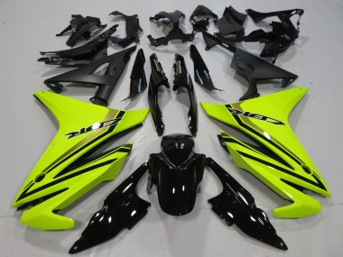 Carenagens Moto Honda CBR500R 2013-2015 - Amarelo Néon Preto Brilhante