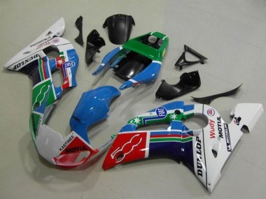 Carenagens Moto Yamaha YZF R6 1998-2002 - Branco Azul Verde Vermelho Fiat Motul Michelin Dunlop