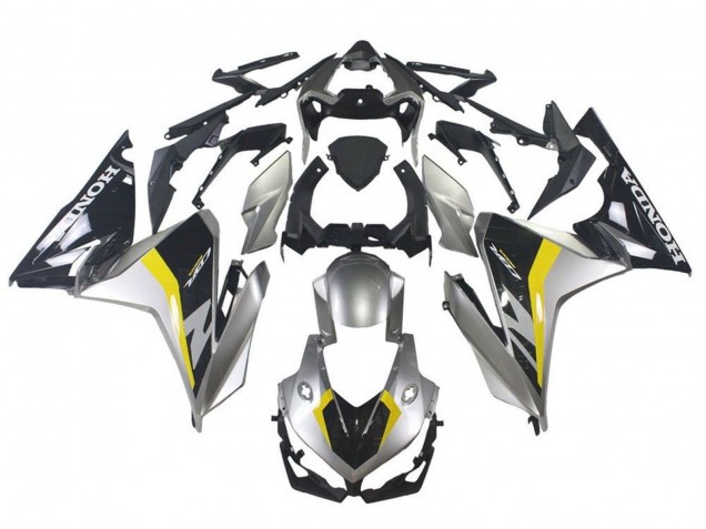 Carenagem Moto Honda CBR500R 2019-2021 - Prata Preto Brilhante Amarelo