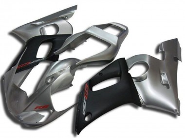 Carenagens Moto Yamaha YZF R6 1998-2002 - Prata Preto Fosco Vermelho Decal