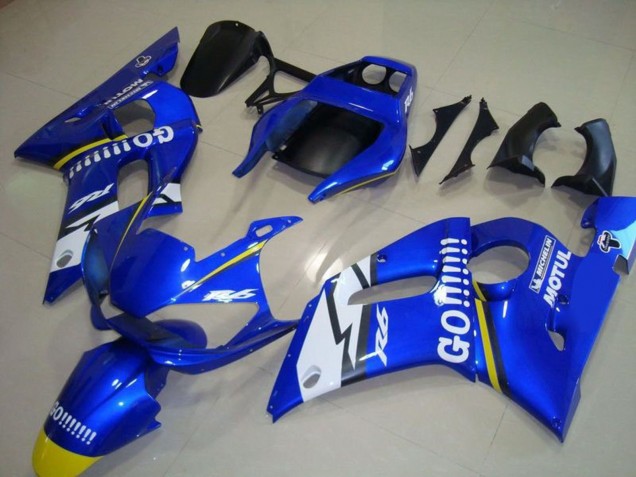 Carenagens Moto Yamaha YZF R6 1998-2002 - Azul Branco Amarelo Go Motul