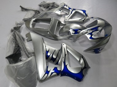 Carenagens Moto Honda CBR900RR 929 2000-2001 - Prata Azul Tribal