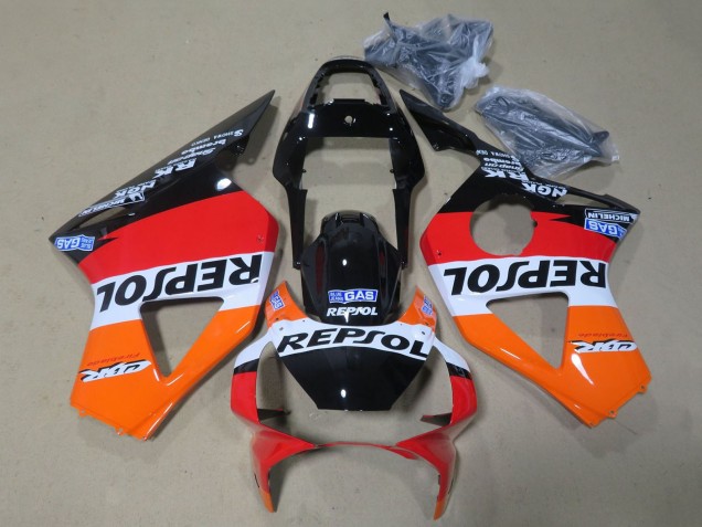 Carenagem Moto Honda CBR900RR 954 2002-2003 - Laranja Branco Vermelho Preto Brilhante Repsol