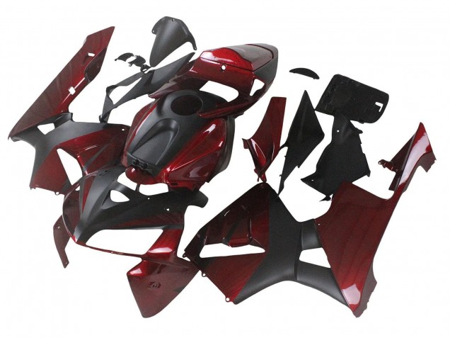 Carenagens Moto Honda CBR600RR 2005-2006 - Vermelho Castanho Preto Fosco