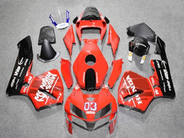 Carenagens Moto Honda CBR600RR 2005-2006 - Vermelho Preto Branco 03