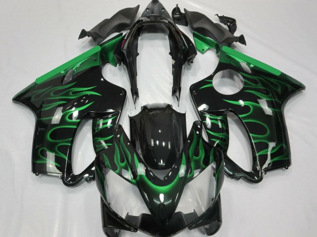 Carenagens Moto Honda CBR600 F4i 2004-2007 - Preto Brilhante Verde Chama